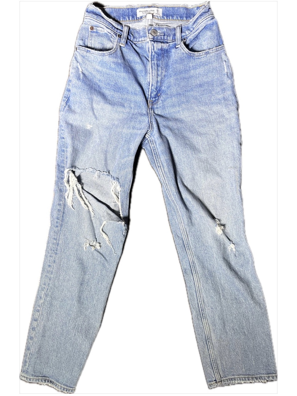 Abercrombie & Fitch The ‘90s Straight Ultra High Rise Light Wash Denim Jean 26/2